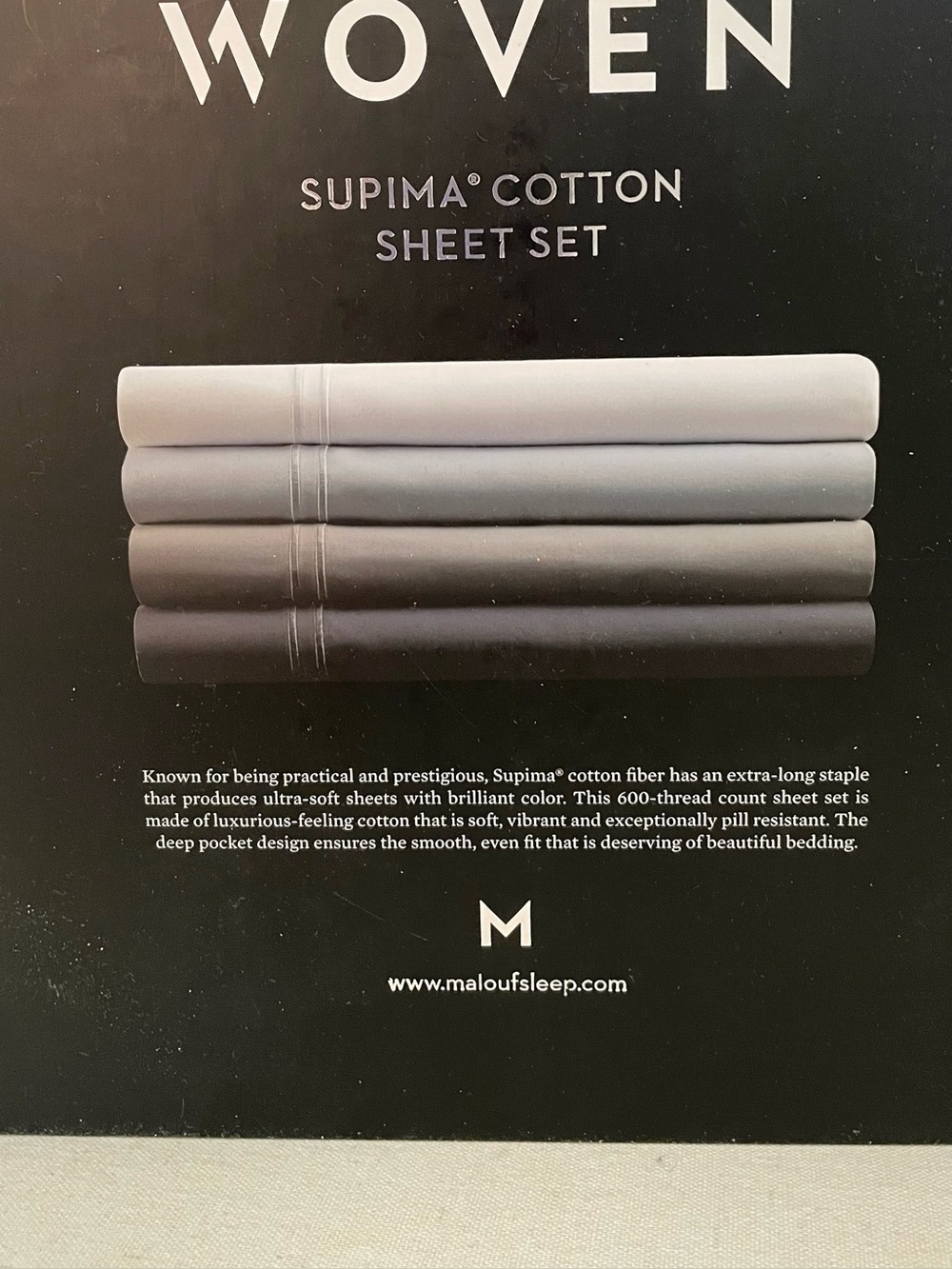Malo Woven Supima Cotton Sheet Set in Gradient Gray